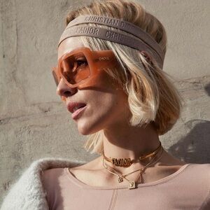 Christian Dior Oversized Shield Sunglasses – Nude Blush Runway Frame